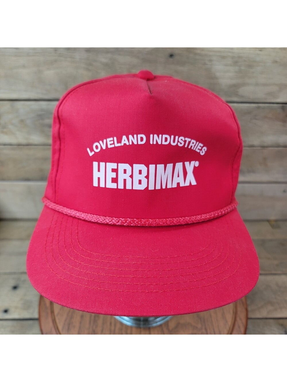 Vintage Herbimax Loveland Industries Snapback Red Trucker Hat